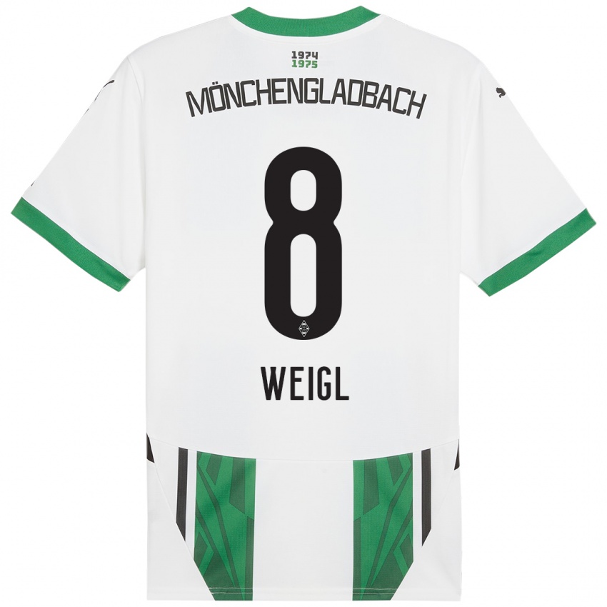 Gyermek Julian Weigl #8 Fehér Zöld Hazai Jersey 2024/25 Mez Póló Ing