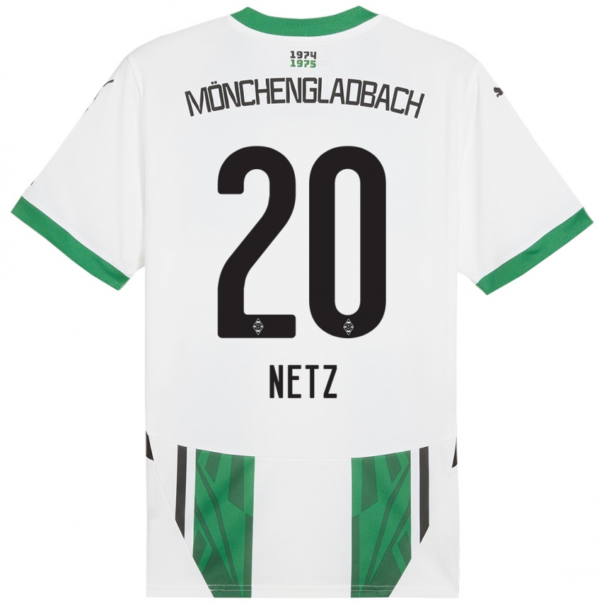 Gyermek Luca Netz #20 Fehér Zöld Hazai Jersey 2024/25 Mez Póló Ing