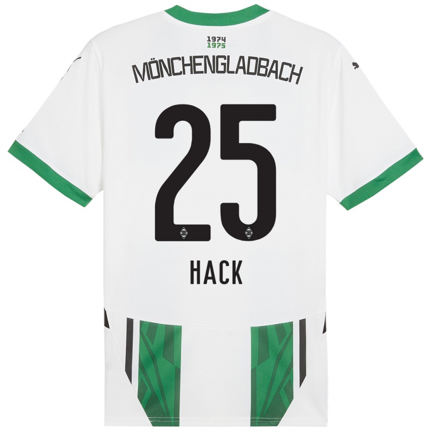 Gyermek Robin Hack #25 Fehér Zöld Hazai Jersey 2024/25 Mez Póló Ing