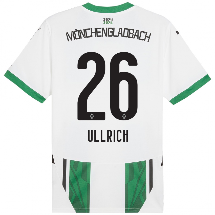 Gyermek Lukas Ullrich #26 Fehér Zöld Hazai Jersey 2024/25 Mez Póló Ing