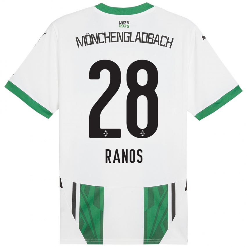 Gyermek Grant-Leon Ranos #28 Fehér Zöld Hazai Jersey 2024/25 Mez Póló Ing