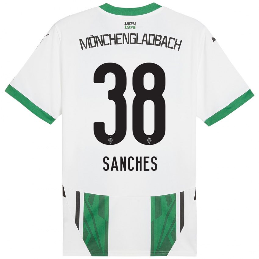 Gyermek Yvandro Borges Sanches #38 Fehér Zöld Hazai Jersey 2024/25 Mez Póló Ing