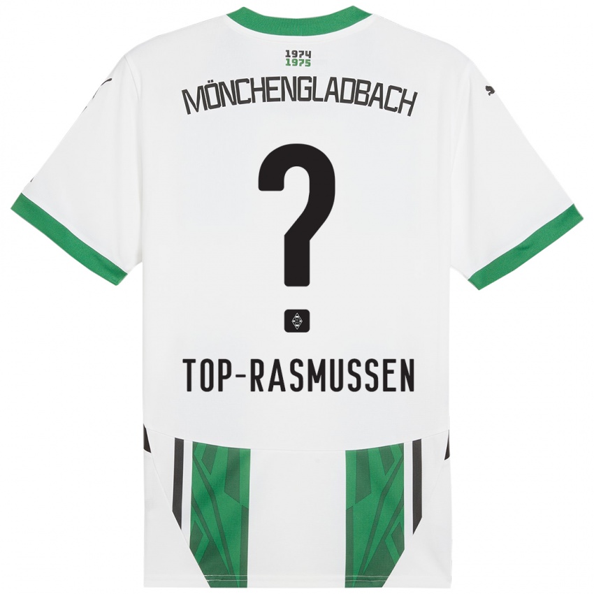 Gyermek Tristan Top-Rasmussen #0 Fehér Zöld Hazai Jersey 2024/25 Mez Póló Ing