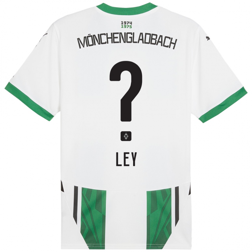 Gyermek Marlon Ley #0 Fehér Zöld Hazai Jersey 2024/25 Mez Póló Ing