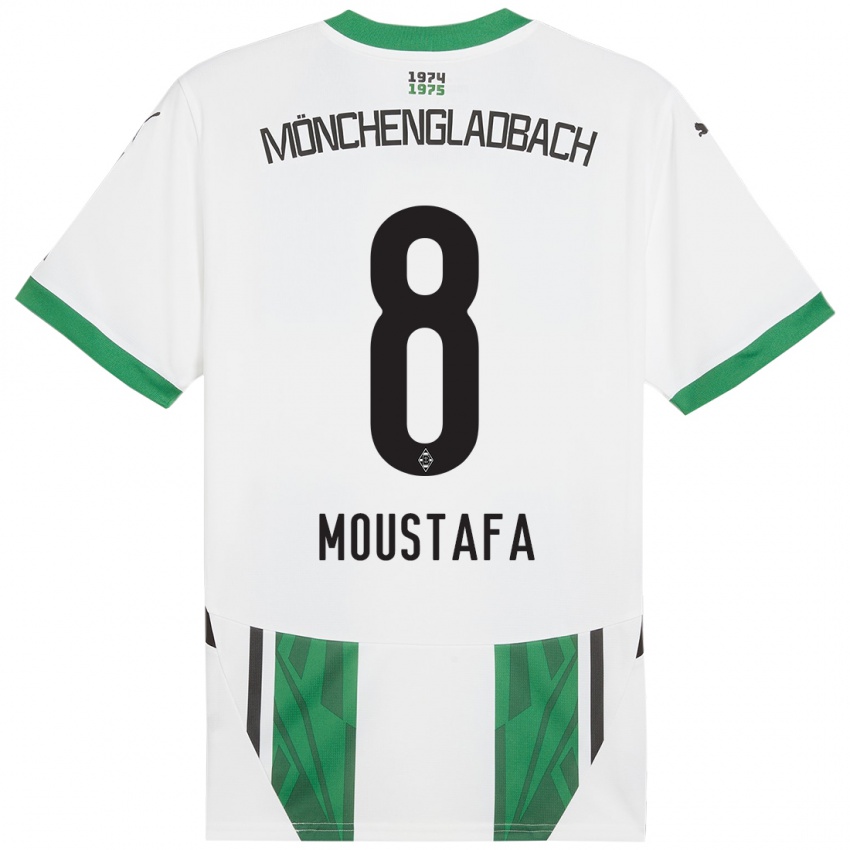 Gyermek Moustafa Ashraf Moustafa #8 Fehér Zöld Hazai Jersey 2024/25 Mez Póló Ing