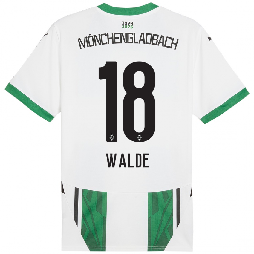 Gyermek Simon Walde #18 Fehér Zöld Hazai Jersey 2024/25 Mez Póló Ing