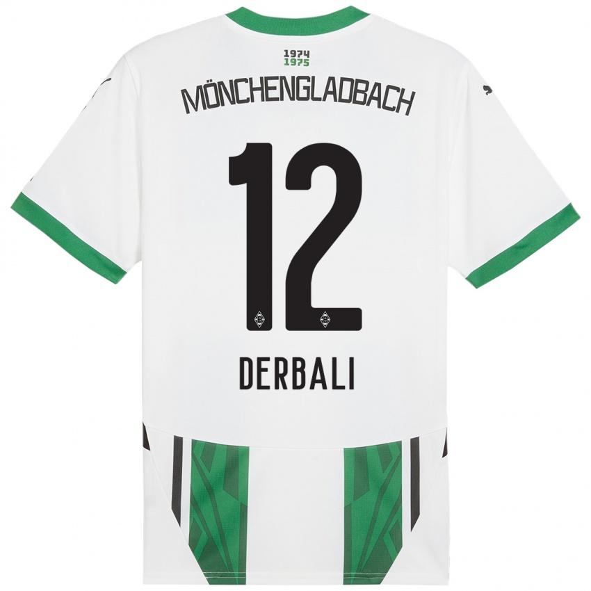 Gyermek Louisa Derbali #12 Fehér Zöld Hazai Jersey 2024/25 Mez Póló Ing