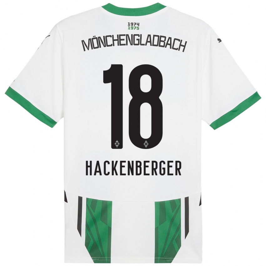 Gyermek Jessica Hackenberger #18 Fehér Zöld Hazai Jersey 2024/25 Mez Póló Ing