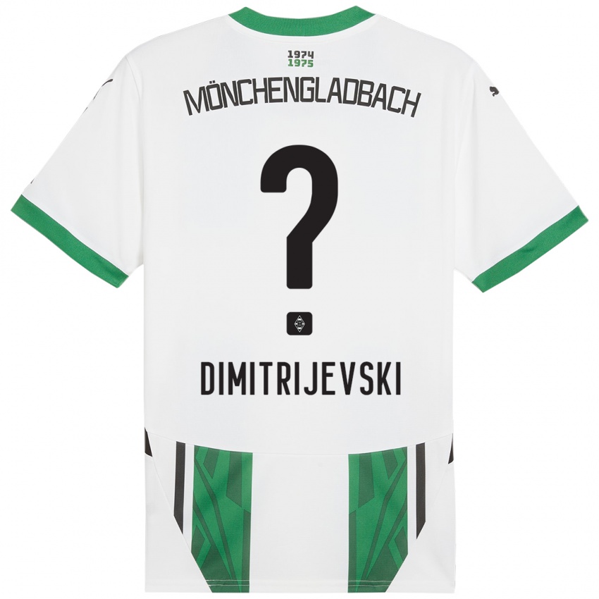 Gyermek Maximilian Dimitrijevski #0 Fehér Zöld Hazai Jersey 2024/25 Mez Póló Ing