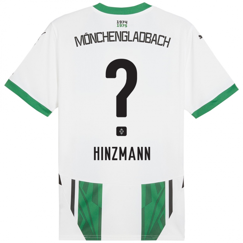 Gyermek Sinan Hinzmann #0 Fehér Zöld Hazai Jersey 2024/25 Mez Póló Ing