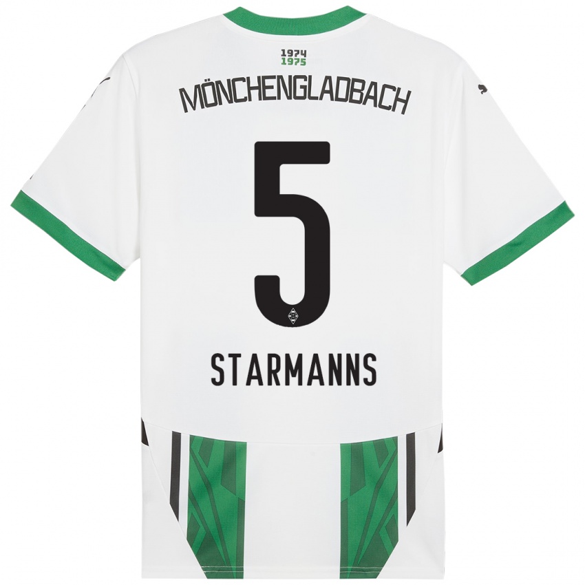 Gyermek Sandra Starmanns #5 Fehér Zöld Hazai Jersey 2024/25 Mez Póló Ing