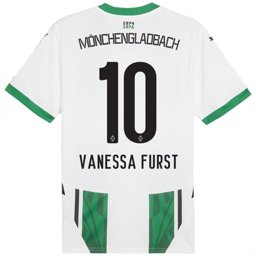 Gyermek Vanessa Fürst #10 Fehér Zöld Hazai Jersey 2024/25 Mez Póló Ing