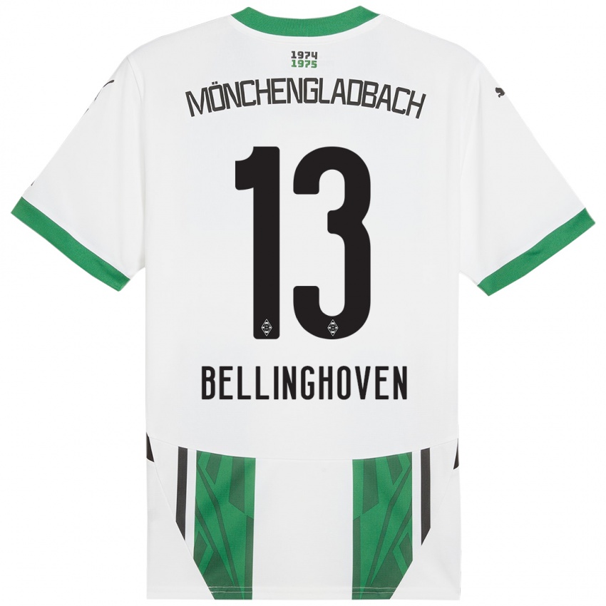 Gyermek Christina Bellinghoven #13 Fehér Zöld Hazai Jersey 2024/25 Mez Póló Ing