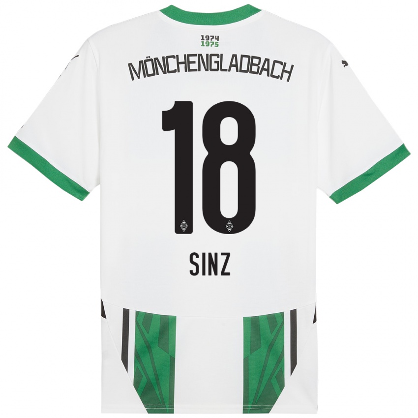 Gyermek Michelle Sinz #18 Fehér Zöld Hazai Jersey 2024/25 Mez Póló Ing