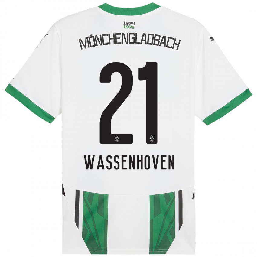 Gyermek Michelle Wassenhoven #21 Fehér Zöld Hazai Jersey 2024/25 Mez Póló Ing