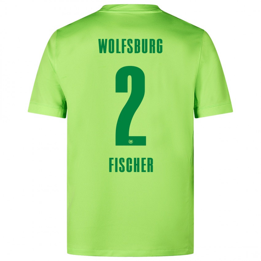 Gyermek Kilian Fischer #2 Fluoreszkáló Zöld Hazai Jersey 2024/25 Mez Póló Ing