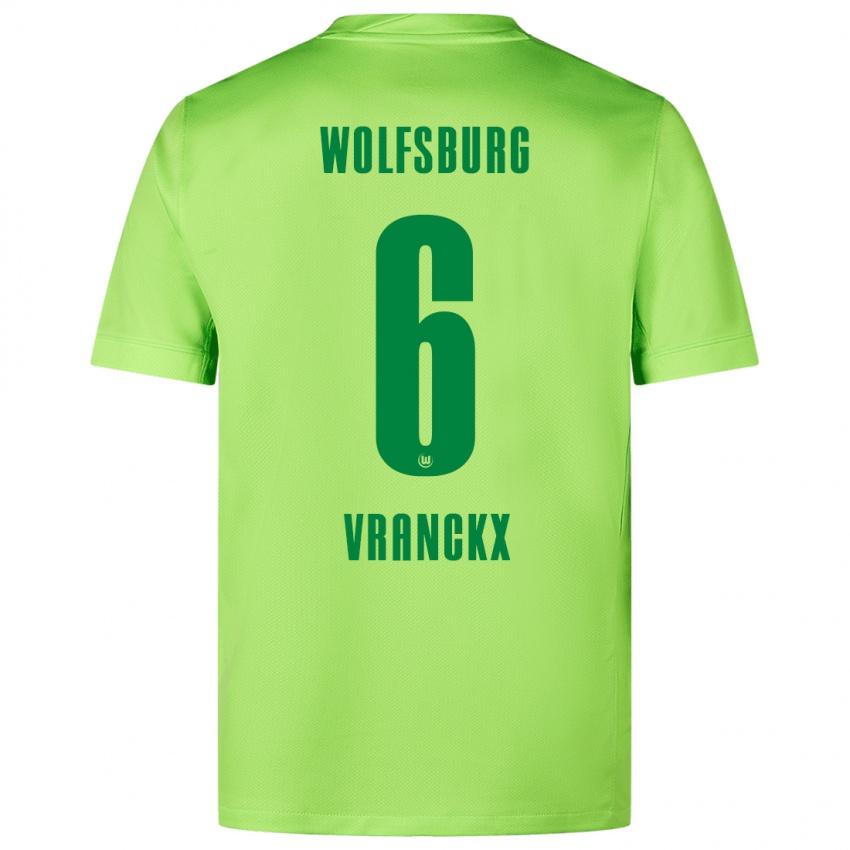 Gyermek Aster Vranckx #6 Fluoreszkáló Zöld Hazai Jersey 2024/25 Mez Póló Ing