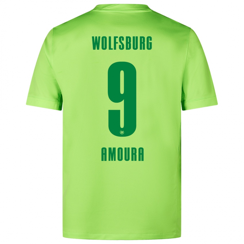 Gyermek Mohamed Amoura #9 Fluoreszkáló Zöld Hazai Jersey 2024/25 Mez Póló Ing