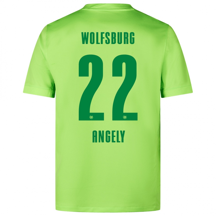 Gyermek Mathys Angély #22 Fluoreszkáló Zöld Hazai Jersey 2024/25 Mez Póló Ing