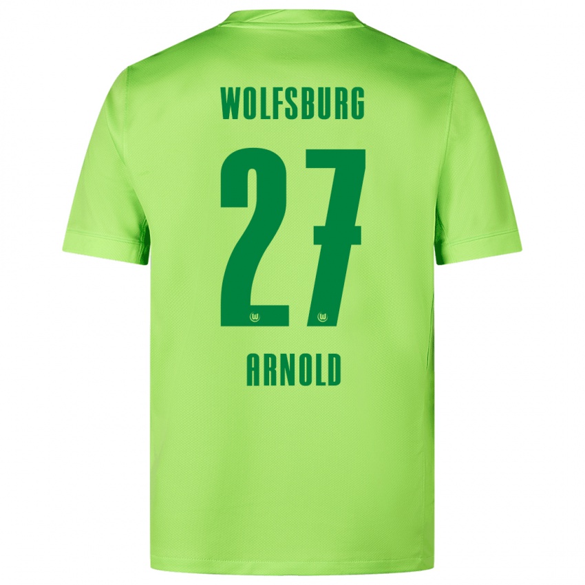 Gyermek Maximilian Arnold #27 Fluoreszkáló Zöld Hazai Jersey 2024/25 Mez Póló Ing