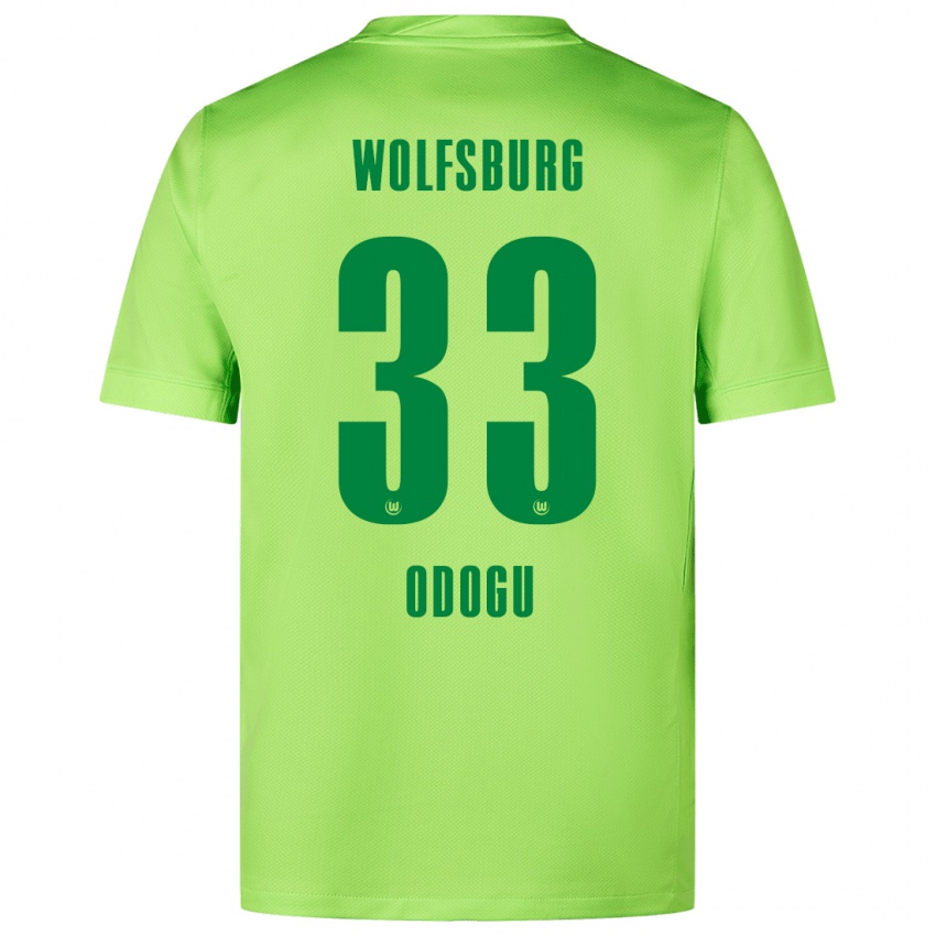 Gyermek David Odogu #33 Fluoreszkáló Zöld Hazai Jersey 2024/25 Mez Póló Ing