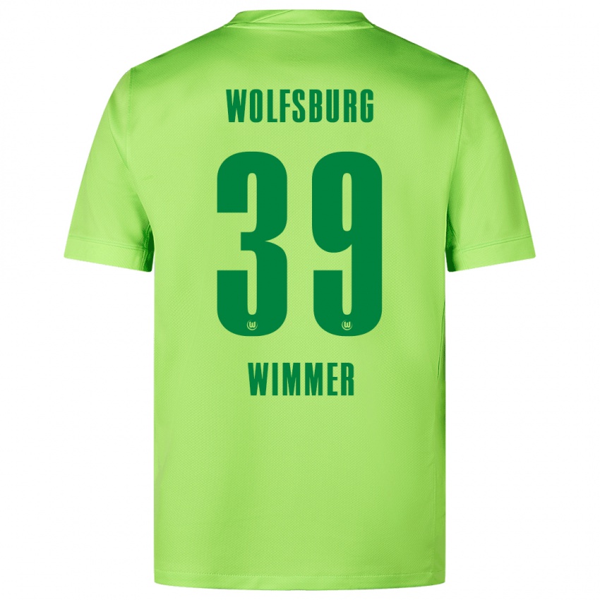 Gyermek Patrick Wimmer #39 Fluoreszkáló Zöld Hazai Jersey 2024/25 Mez Póló Ing