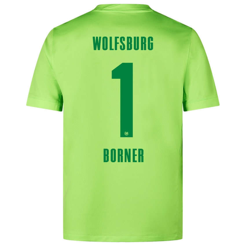 Gyermek Benedikt Börner #1 Fluoreszkáló Zöld Hazai Jersey 2024/25 Mez Póló Ing