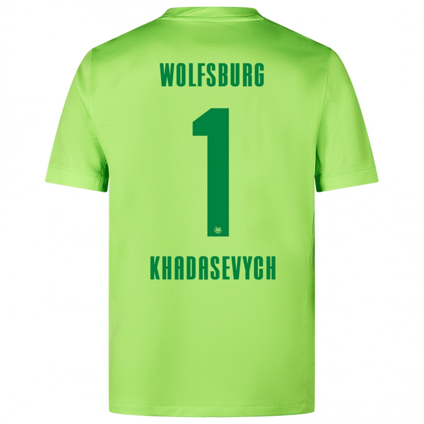 Gyermek Kyrylo Khadasevych #1 Fluoreszkáló Zöld Hazai Jersey 2024/25 Mez Póló Ing