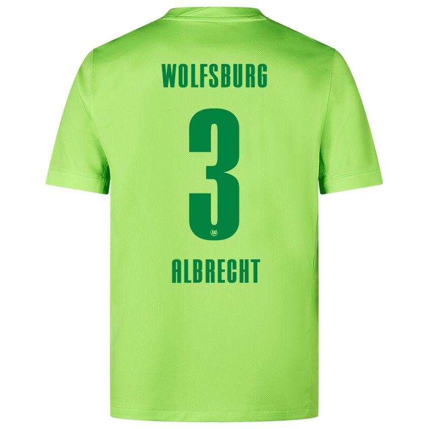 Gyermek Ben Albrecht #3 Fluoreszkáló Zöld Hazai Jersey 2024/25 Mez Póló Ing