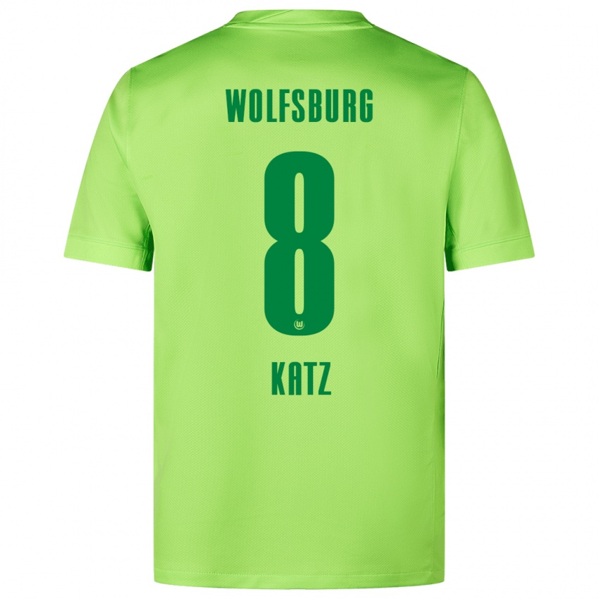 Gyermek Bruno Katz #8 Fluoreszkáló Zöld Hazai Jersey 2024/25 Mez Póló Ing