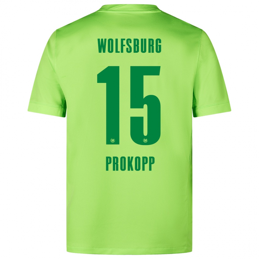 Gyermek Oskar Prokopp #15 Fluoreszkáló Zöld Hazai Jersey 2024/25 Mez Póló Ing