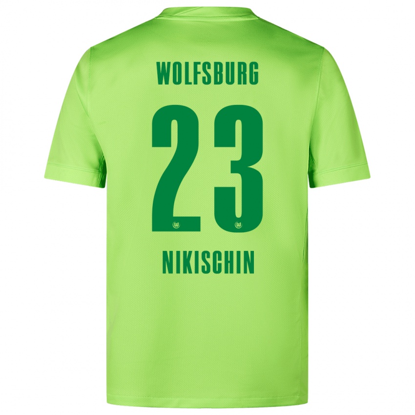 Gyermek Adrian Nikischin #23 Fluoreszkáló Zöld Hazai Jersey 2024/25 Mez Póló Ing