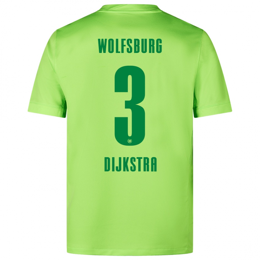 Gyermek Caitlin Dijkstra #3 Fluoreszkáló Zöld Hazai Jersey 2024/25 Mez Póló Ing