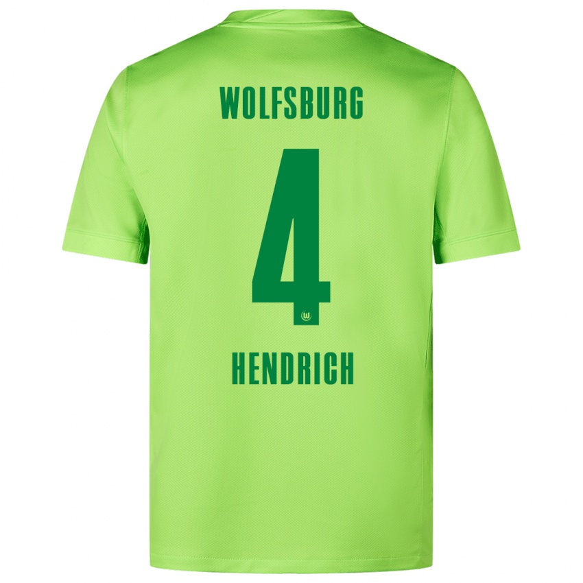 Gyermek Kathrin Hendrich #4 Fluoreszkáló Zöld Hazai Jersey 2024/25 Mez Póló Ing