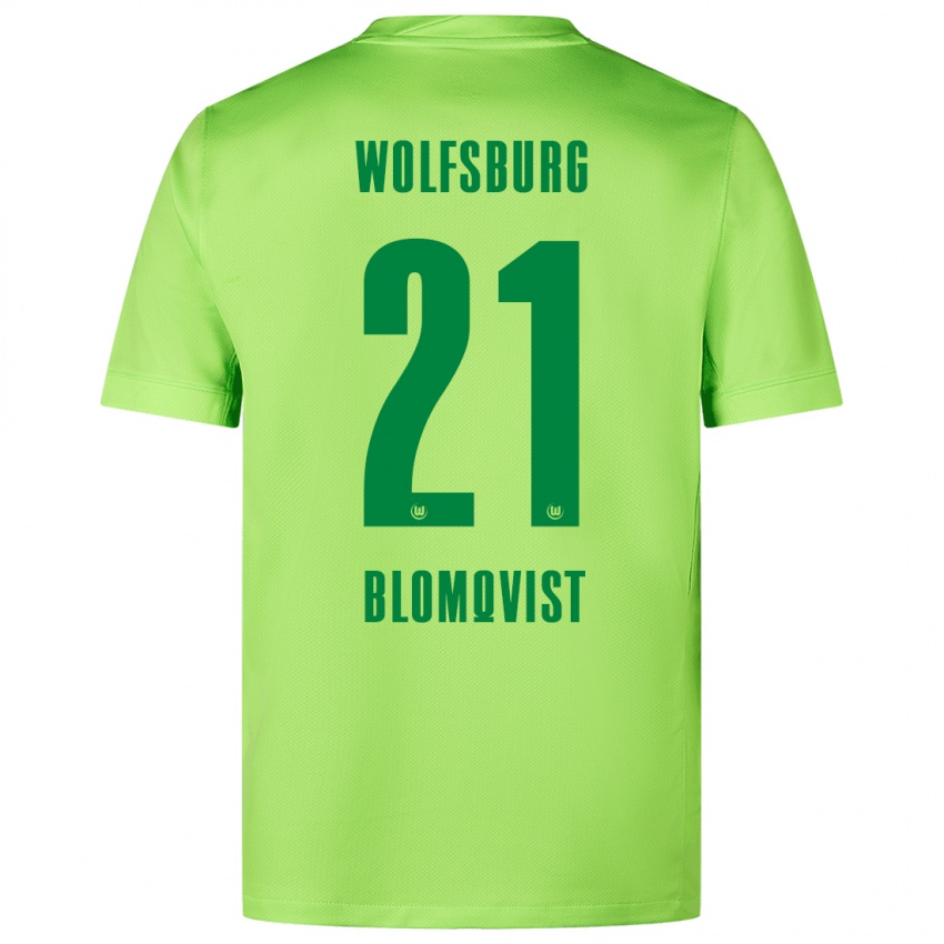 Gyermek Rebecka Blomqvist #21 Fluoreszkáló Zöld Hazai Jersey 2024/25 Mez Póló Ing