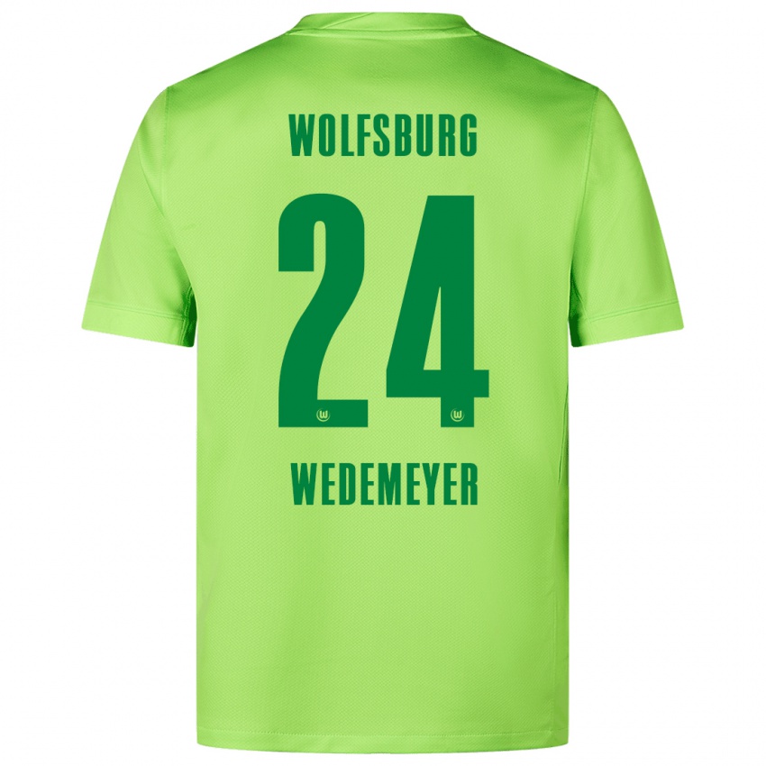 Gyermek Joelle Wedemeyer #24 Fluoreszkáló Zöld Hazai Jersey 2024/25 Mez Póló Ing