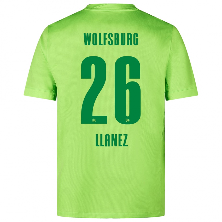 Gyermek Ulysses Llanez #26 Fluoreszkáló Zöld Hazai Jersey 2024/25 Mez Póló Ing