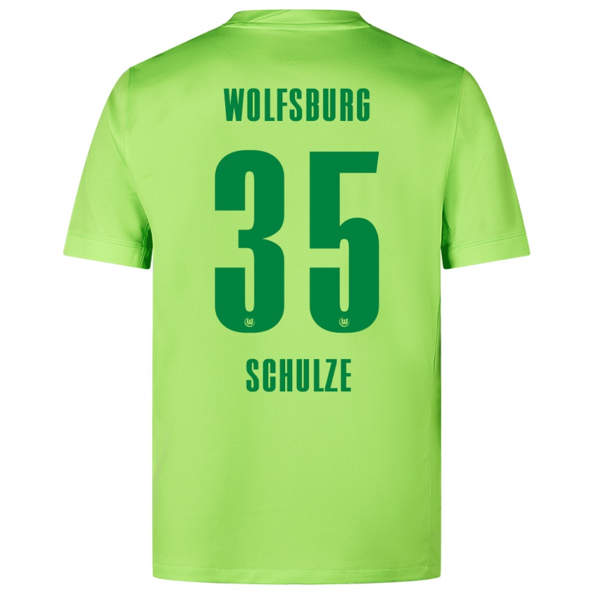 Gyermek Philipp Schulze #35 Fluoreszkáló Zöld Hazai Jersey 2024/25 Mez Póló Ing