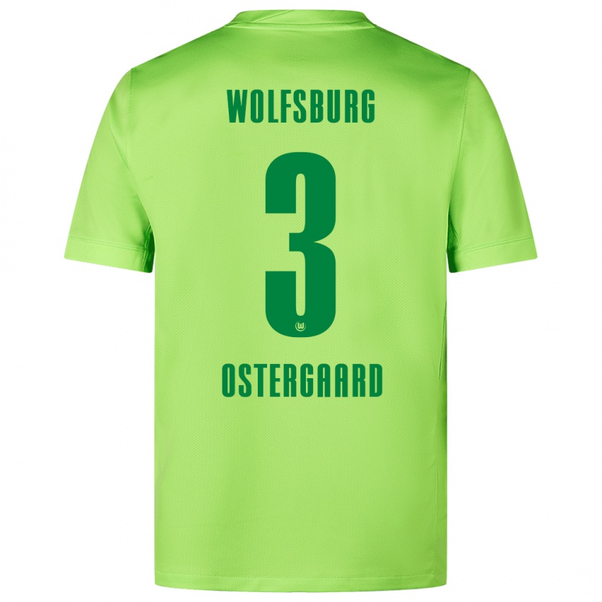 Gyermek Christian Östergaard #3 Fluoreszkáló Zöld Hazai Jersey 2024/25 Mez Póló Ing