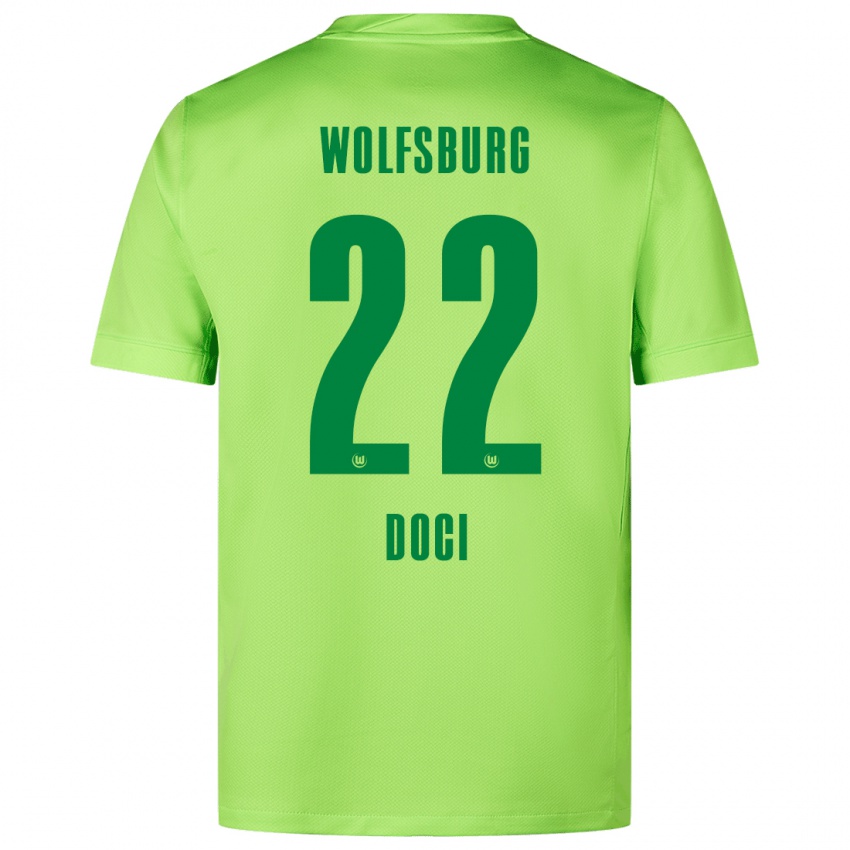 Gyermek Adrian Doci #22 Fluoreszkáló Zöld Hazai Jersey 2024/25 Mez Póló Ing