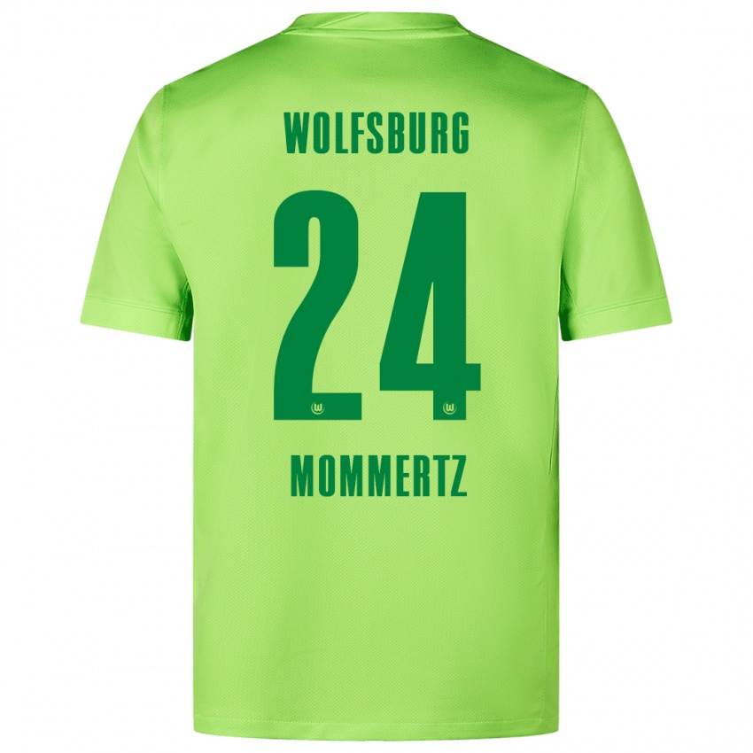 Gyermek Benjamin Mommertz #24 Fluoreszkáló Zöld Hazai Jersey 2024/25 Mez Póló Ing