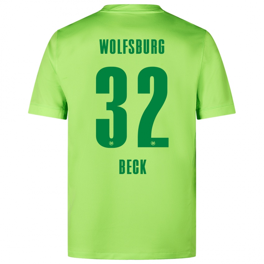 Gyermek Kiara Beck #32 Fluoreszkáló Zöld Hazai Jersey 2024/25 Mez Póló Ing