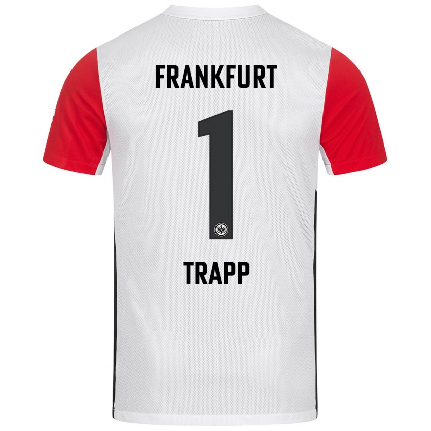 Gyermek Kevin Trapp #1 Fehér Piros Hazai Jersey 2024/25 Mez Póló Ing