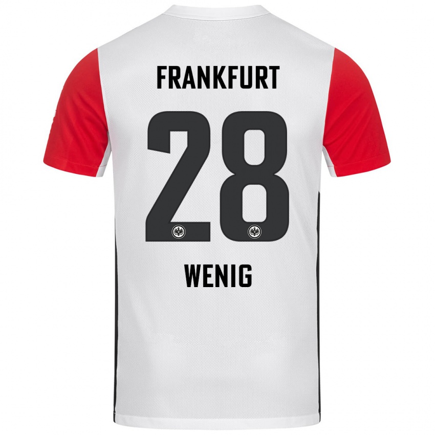 Gyermek Marcel Wenig #28 Fehér Piros Hazai Jersey 2024/25 Mez Póló Ing