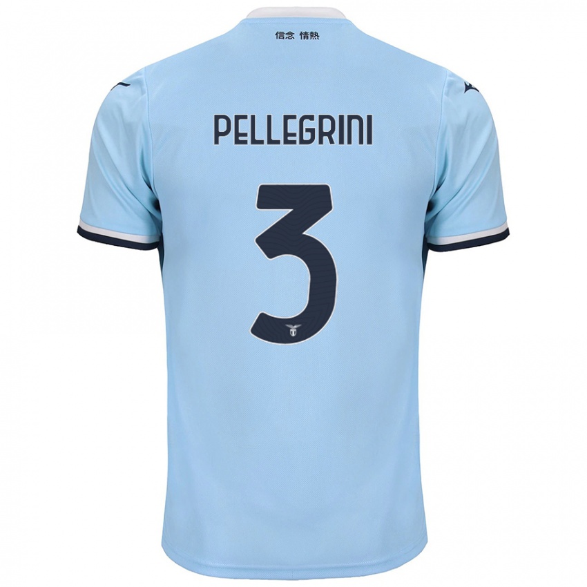 Gyermek Luca Pellegrini #3 Kék Hazai Jersey 2024/25 Mez Póló Ing