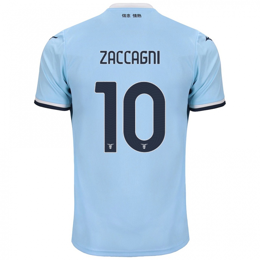 Gyermek Mattia Zaccagni #10 Kék Hazai Jersey 2024/25 Mez Póló Ing