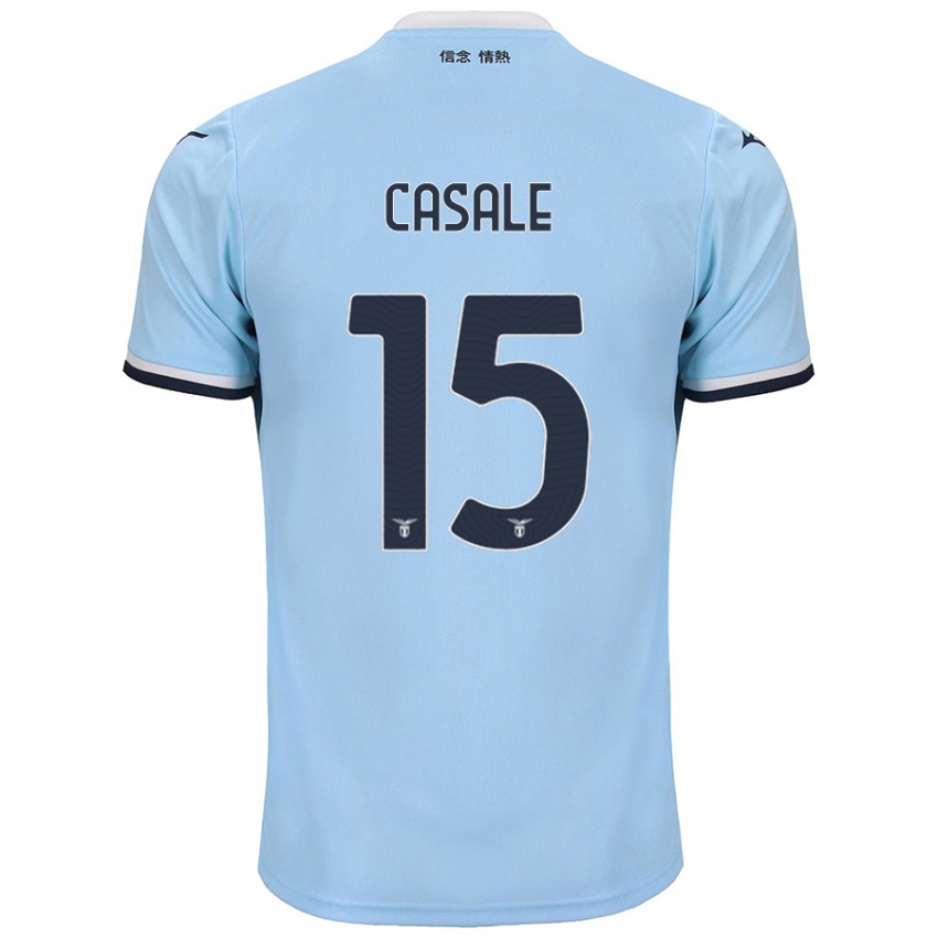 Gyermek Nicolò Casale #15 Kék Hazai Jersey 2024/25 Mez Póló Ing