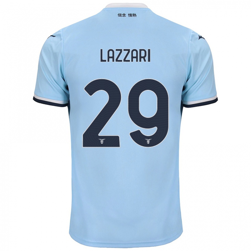 Gyermek Manuel Lazzari #29 Kék Hazai Jersey 2024/25 Mez Póló Ing