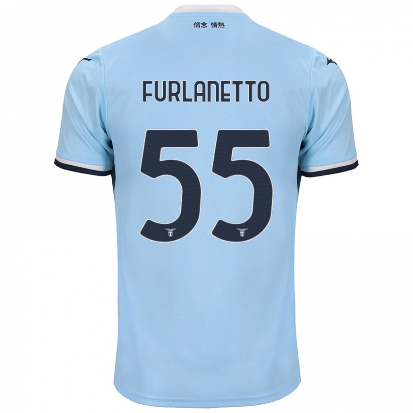 Gyermek Alessio Furlanetto #55 Kék Hazai Jersey 2024/25 Mez Póló Ing