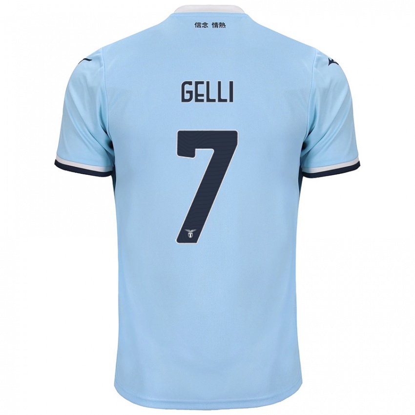 Gyermek Valerio Gelli #7 Kék Hazai Jersey 2024/25 Mez Póló Ing